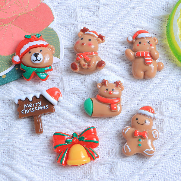 teddy bear reindeer gingerbread man holiday charms